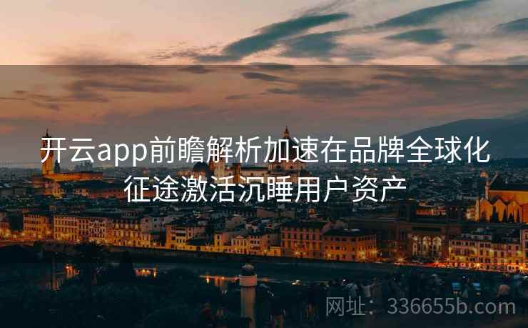 开云app前瞻解析加速在品牌全球化征途激活沉睡用户资产