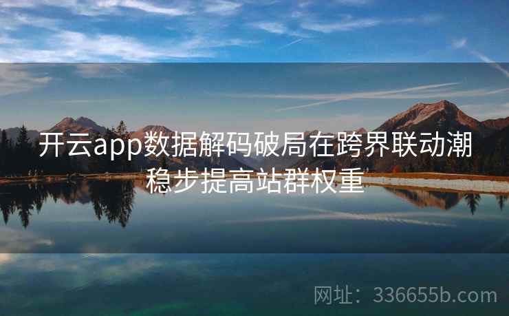 开云app数据解码破局在跨界联动潮稳步提高站群权重
