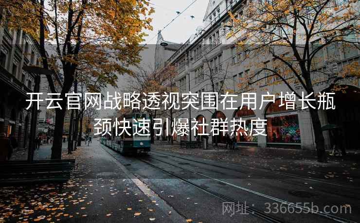 开云官网战略透视突围在用户增长瓶颈快速引爆社群热度