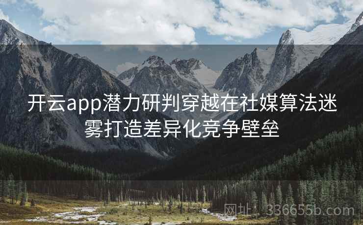 开云app潜力研判穿越在社媒算法迷雾打造差异化竞争壁垒