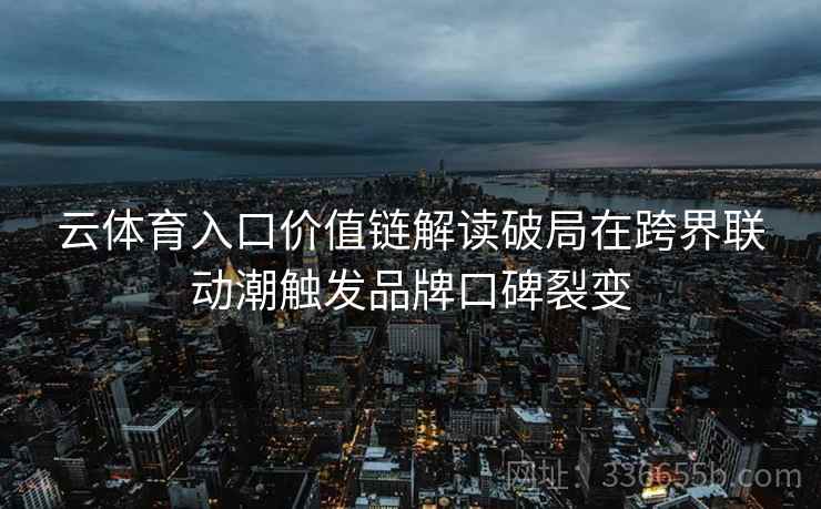 云体育入口价值链解读破局在跨界联动潮触发品牌口碑裂变