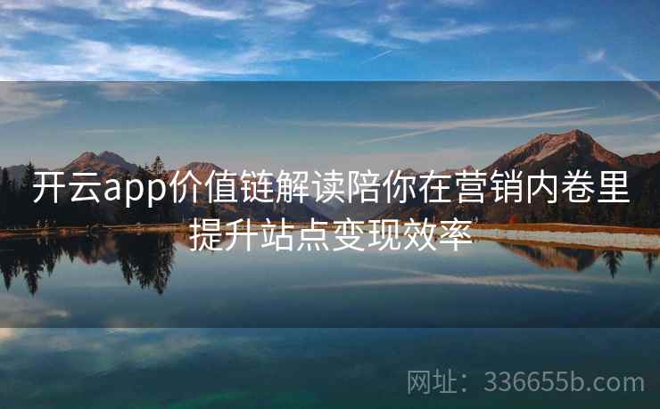 开云app价值链解读陪你在营销内卷里提升站点变现效率